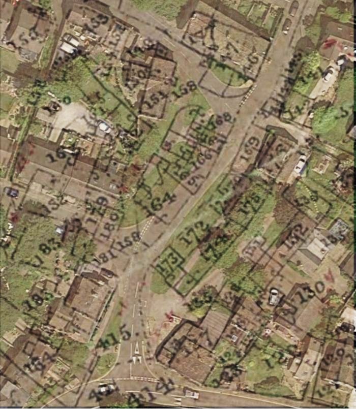 1857 map over Google Earth image
